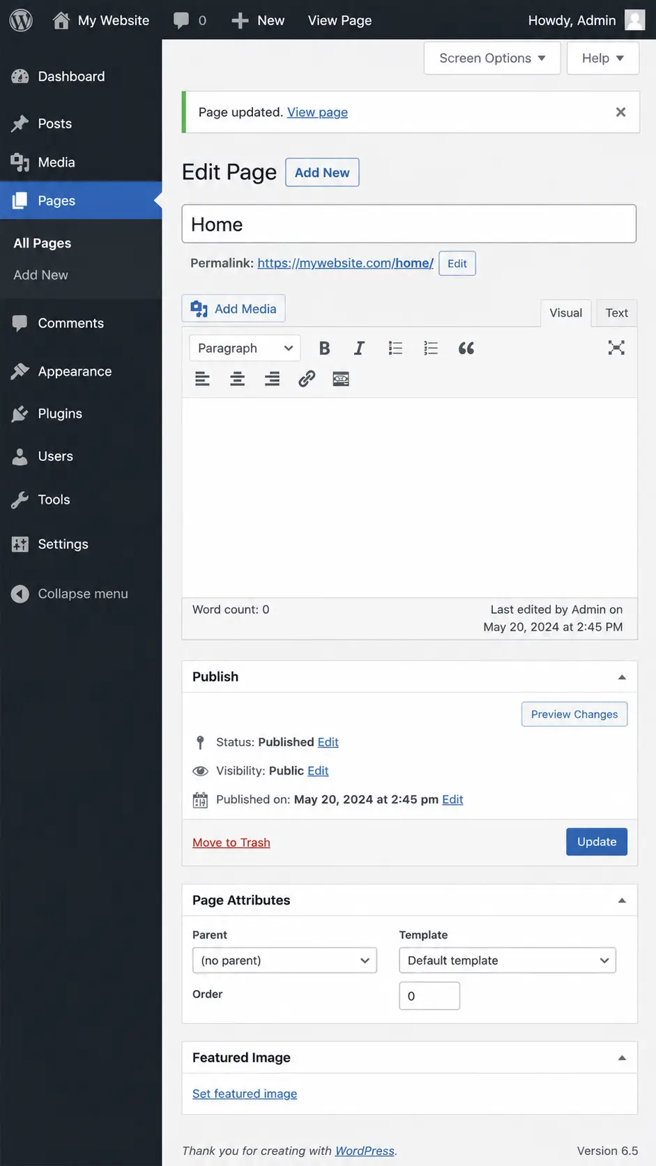 Gutenberg editor example mobile